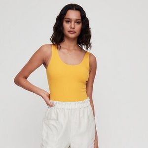 XS Aritzia Wilfred Free Yellow Bodysuit